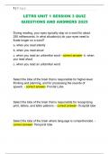 LETRS UNIT 1 SESSION 3 QUIZ  QUESTIONS AND ANSWERS 2025 