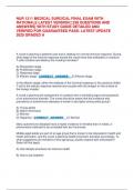 NUR 1211 MEDICAL SURGICAL FINAL EXAM WITH  RATIONALE LATEST VERSION &lbrack; 238 QUESTIONS AND  ANSWERS&rsqb; WITH STUDY GUIDE DETAILED AND  VERIFIED FOR GUARANTEED PASS- LATEST UPDATE  2025 GRADED A 