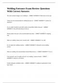Welding Entrance Exam Review Questions With Correct Answers&period;