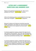 LETRS UNIT 4 ASSESSMENT  QUESTIONS AND ANSWERS 2025 