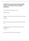 Postal Service Practice Exam Sample Exam &num; 1 questions with complete solutions