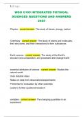 WGU C165 INTEGRATED PHYSICAL  SCIENCES QUESTIONS AND ANSWERS  2025