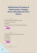 Med&sol;Surg Final&colon; ATI questions & Module questions &sol; Strategies Review of Key Quizzes & Correct Answers&period; 