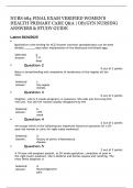 NURS 684 Primary Care Women's Health FINAL EXAM &vert;VERIFIED EXAM WITH ANSWERS