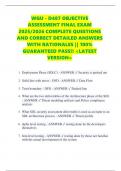 WGU - D487 OBJECTIVE ASSESSMENT FINAL EXAM 2025&sol;2026 COMPLETE QUESTIONS AND CORRECT DETAILED ANSWERS WITH RATIONALES &vert;&vert; 100&percnt; GUARANTEED PASS&excl;&excl; <LATEST VERSION>