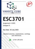 ESC3701 Assignment 4 (DETAILED ANSWERS) 2025 - DISTINCTION GUARANTEED