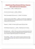 Gold Coast Real Estate 63 Hour Course Test with Correct Answers