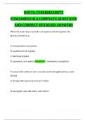 NOCTI&colon; CYBERSECURITY FUNDAMENTALS COMPLETE QUESTIONS AND CORRECT DETAILED ANSWERS
