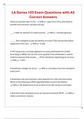 LA Series 103 Exam Questions with All Correct Answers