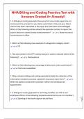 NHA Billing and Coding Practice Test with Answers Graded A&plus; Already&excl;&excl;
