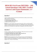 HESI RN Exit Exam 2025 &ndash; Verified Questions and 100&percnt; Correct Answers with Detailed Clinical Rationales &vert; Pass with Confidence