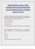 JBL EMT Midterm Exam &vert; 2025 Complete JBL Emt Actual Exam with Correct Verified Answers &vert; Already Graded A&plus; Exam