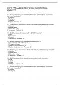 CCFD PARAMEDIC TEST EXAM QUESTIONS & ANSWERS