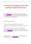 MI Aquatic Pest Management Exam 2025 &vert;Real Exam Questions With Answers 