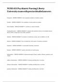 NURS 451 Psychiatric Nursing Liberty University exam with precise detailed answers