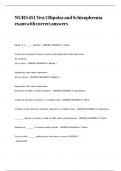 NURS 451 Test 2 Bipolar and Schizophrenia exam with correct answers