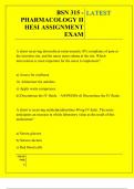BSN 315 - PHARMACOLOGY II HESI ASSIGNMENT EXAM QUESTIONS AND ANSWERS 2025
