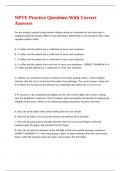 NPTE Practice Questions With Correct Answers