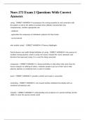 Nurs 272 Exam 2 Questions With Correct Answers