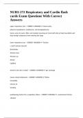 NURS 272 Respiratory and Cardio flash cards Exam Questions With Correct Answers 