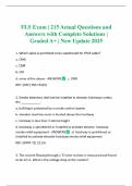 FLS Exam &vert; 215 Actual Questions and Answers with Complete Solutions &vert; Graded A&plus; &vert; New Update 2025