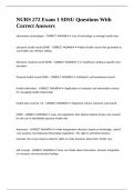 NURS 272 Exam 1 SDSU Questions With Correct Answers