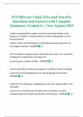 FLS Director's Quiz &lpar;Fire and Non-Fire Questions and Answers with Complete Solutions&rpar; &vert; Graded A&plus; &vert; New Update 2025
