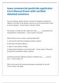 Iowa commercial pesticide applicator Core Manual Exam with verified detailed solutions 