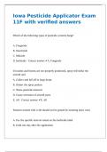 Iowa Pesticide Applicator Exam 11F with verified answers 