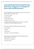 Iowa pesticide Practice Test for Iowa Pest Core&comma; Category 2&comma; & Category 6 Exam with verified answers