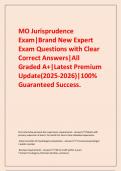     MO Jurisprudence Exam&vert;Brand New Expert Exam Questions with Clear Correct Answers&vert;All Graded A&plus;&vert;Latest Premium Update&lpar;2025-2026&rpar;&vert;100&percnt; Guaranteed Success&period;
