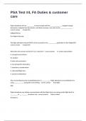 PSA Test &num;4&comma; FA Duties & customer care Comprehensive Exam Latest Updated With Complete Solutions&period;
