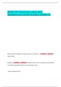 NURS 441 Final Exam Latest 2025  Questions and Correct Answers Graded A&plus; 
