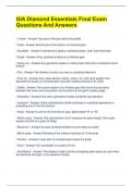 GIA Diamond Essentials Final Exam Questions And Answers