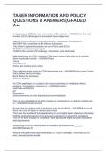 TASER INFORMATION AND POLICY QUESTIONS & ANSWERS&lpar;GRADED A&plus;&rpar;