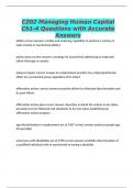 C202 Managing Human Capital Ch1-4 Questions with Accurate Answers