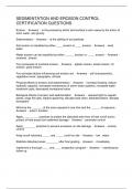 SEDIMENTATION AND EROSION CONTROL CERTIFICATION QUESTIONS