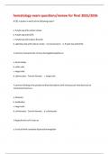 hematology exam questions&sol;review for final 2025&sol;2026