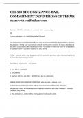 CPL 500 RECOGNIZANCE BAIL COMMITMENT DEFINITIONS OF TERMS exam with verified answers&period;