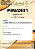 FIN4801 Assignment 2 &lpar;COMPLETE ANSWERS&rpar; 2026  - DUE June 2026