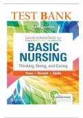 Test Bank -Davis Advantage for Basic Nursing Thinking&comma; Doing&comma; and Caring Thinking&comma; Doing&comma; and Caring 3rd Edition &lpar; Leslie S&period; Treas&comma;2021&rpar; All Chapters &vert;&vert; latest Edition