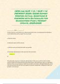 HESI for NUR 112 &sol; NUR 112 &lpar;NEWEST 2025&sol;2026&rpar; Expert Verified Actual Questions & Answers with Rationales for Guaranteed Pass &vert; Newest Update&comma; 2025-2026&period;  