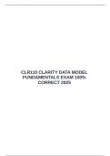 CLR110 CLARITY DATA MODEL FUNDAMENTALS EXAM 100&percnt; CORRECT 2025