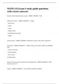 NUFD 153 Exam I study guide questions with correct answers
