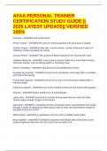 AFAA PERSONAL TRAINER CERTIFICATION STUDY GUIDE &vert;&vert; 2025 LATEST UPDATE&vert;&vert; VERIFIED 100&percnt;