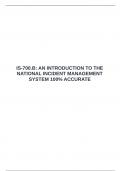 IS-700&period;B&colon; AN INTRODUCTION TO THE NATIONAL INCIDENT MANAGEMENT SYSTEM 100&percnt; ACCURATE