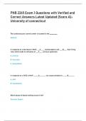 PNB 2265 Exam 1 Questions with Verified and  Correct Answers Latest Updated &lpar;Score A&rpar; University of connecticut 