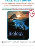 Test Bank - Biology Concepts and Applications 10th Edition by Starr - &comma; All 44 Chapters Covered&comma; Verified Latest Edition