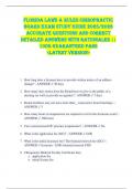 Florida Laws & Rules Chiropractic  Board EXAM STUDY GUIDE 2025&sol;2026  ACCURATE QUESTIONS AND CORRECT  DETAILED ANSWERS WITH RATIONALES &vert;&vert;  100&percnt; GUARANTEED PASS  <LATEST VERSION> 