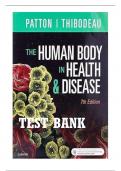 Test Bank For Human Body in Health & Disease 7th Edition By Kevin T&period; Patton&comma; PhD and Gary A&period; Thibodeau&comma; PhD 9780323402118 Chapter 1-25 Complete Guide &period;